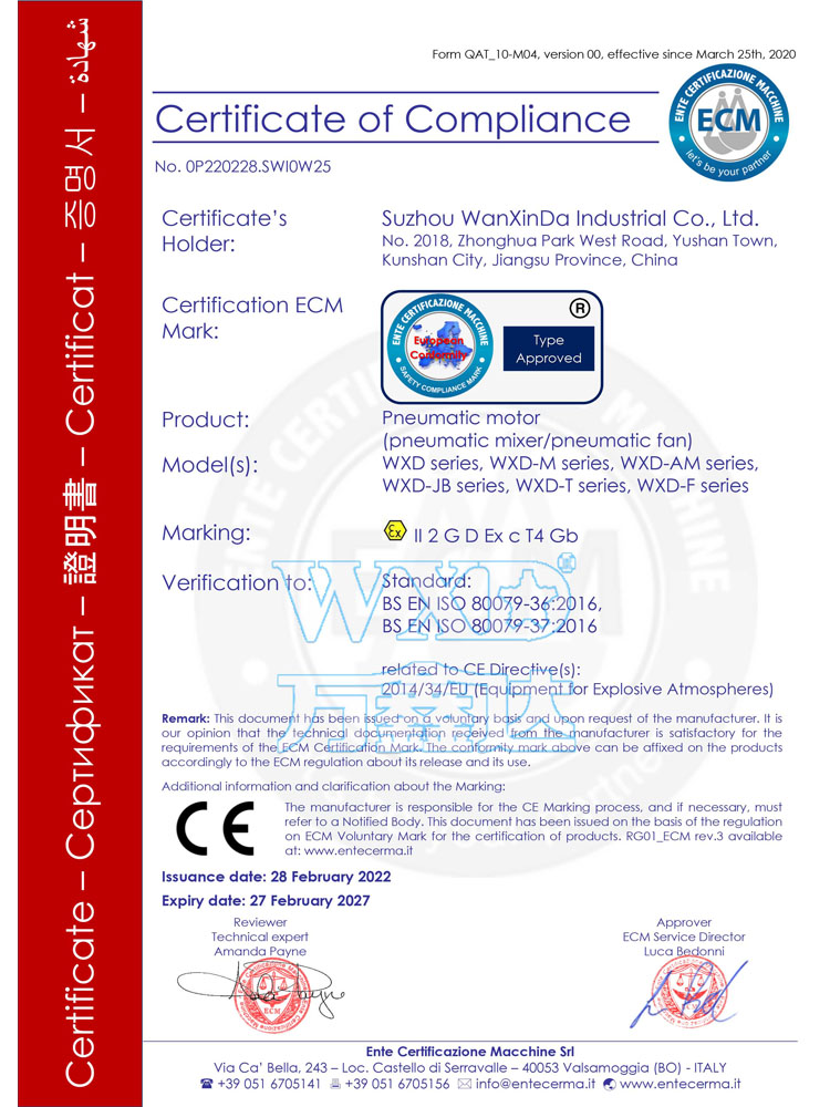 气动马达CE证书